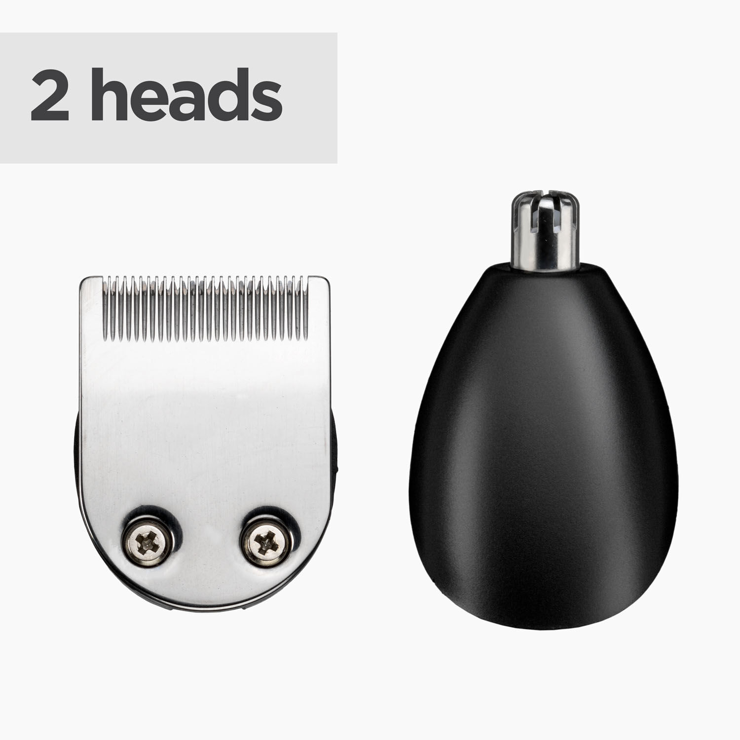 2 heads (precision trimmer and nose & ear trimmer)